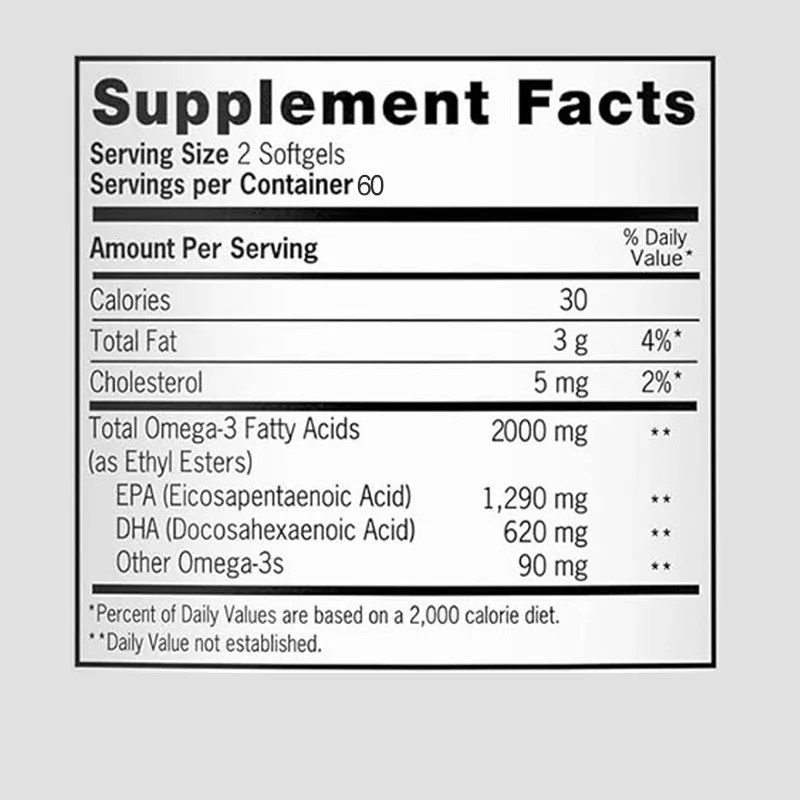 Omega 3 Fish Oil - Supports Eye, Heart and Joint Health, Antioxidant, Helps Brain Development Health, Improve Cognitive Function