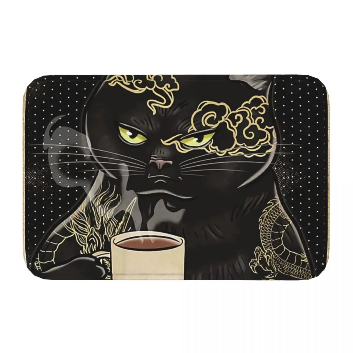 Coffee Because Murder Is Wrong Tattooed (2)Bath Mat Black Cat Doormat Kitchen Carpet Balcony Rug Home Decor