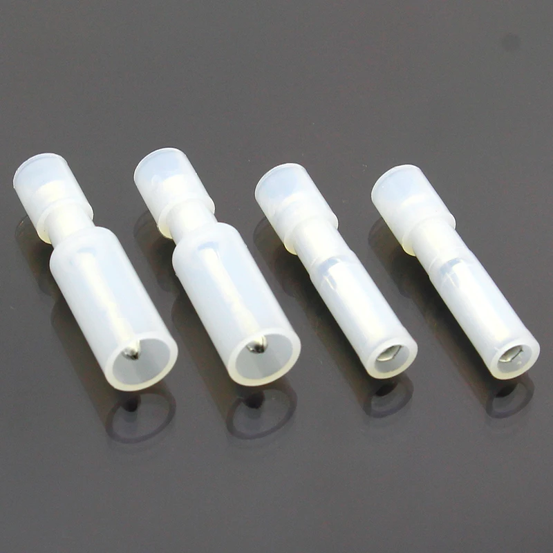 

FRFNY+MPFNY 50PCS Bullet Shaped Female Male Insulating Joint Wire Connector Electrical Crimp Terminal for 24-18 AWG White