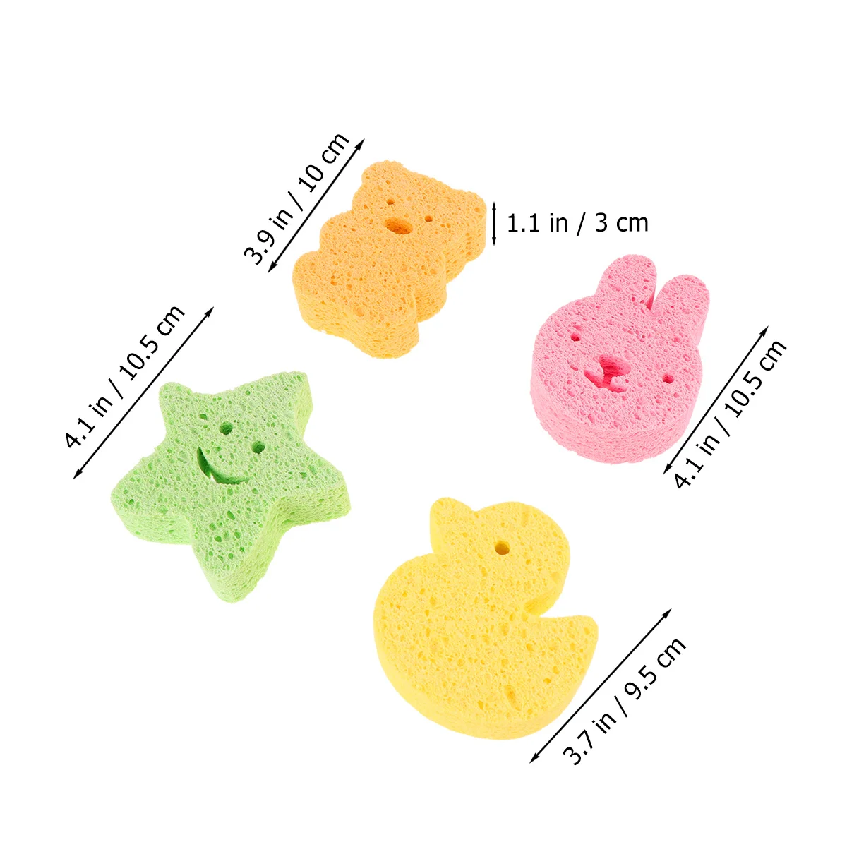 4 قطعة إسفنجة حمام لطيف شكل السلس الجلد التقشير تدليك التطهير للطفل الأطفال الكبار دش الإسفنج الحمام #4