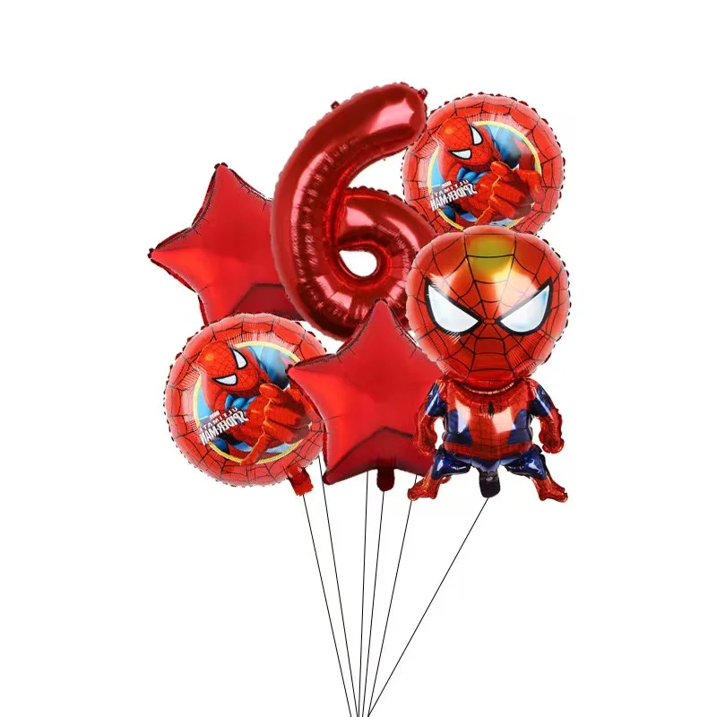 بالون سبايدر مان ثلاثي الأبعاد من رقائق الألومنيوم لتزيين حفلات أعياد الميلاد وحفلات استقبال المولود الجديد الكرتوني للأطفال مناسب للوازم بعمر سنة واحدة