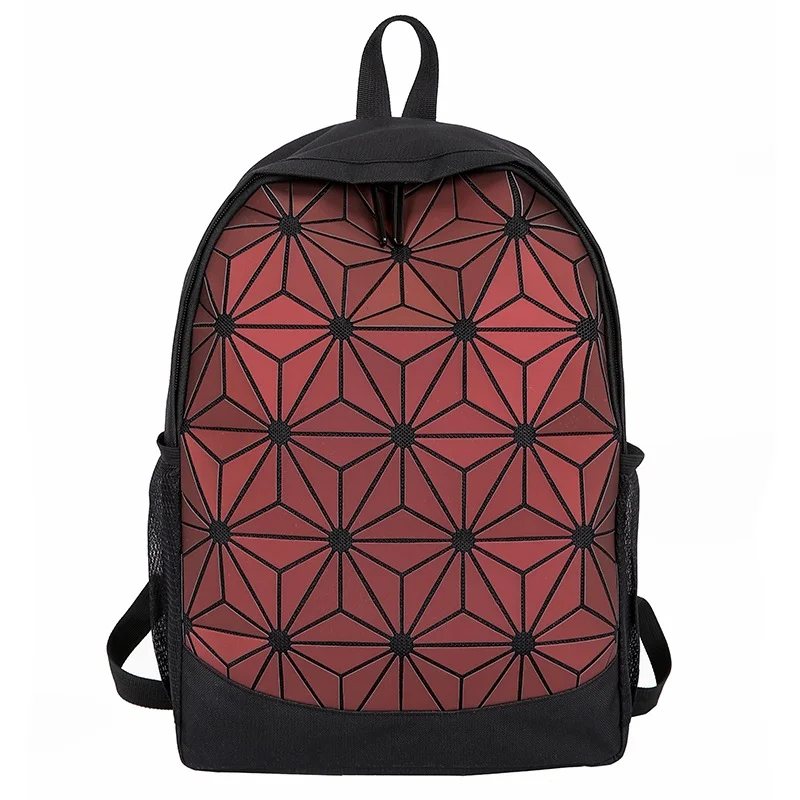 Men\'s Women Fashion Colorful Geometric Shoulder Bag Knapsack Creative Personality New Student Street Trend Sports Backpacks