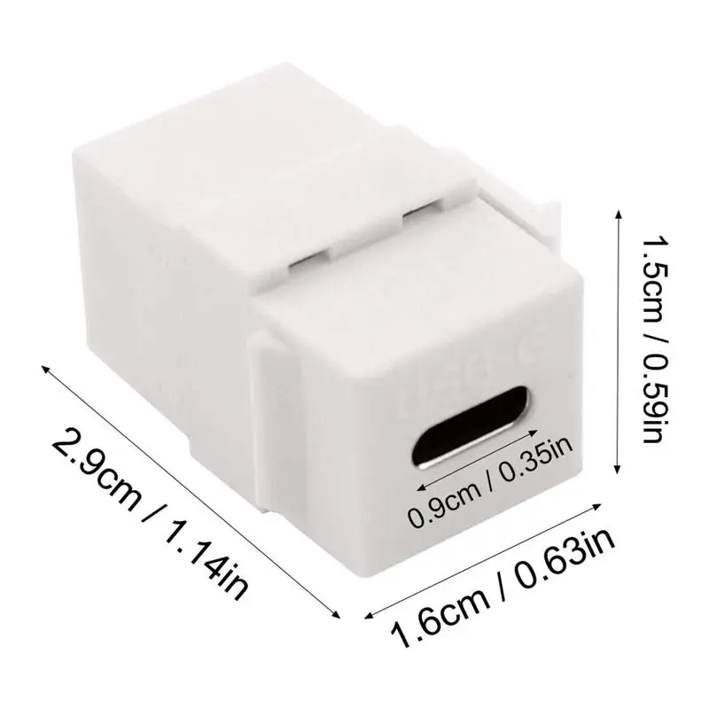 USB 3.1 tipo-c fêmea para fêmea inserir conector de pressão, durável e leve Keystone Jack, 5Gbps