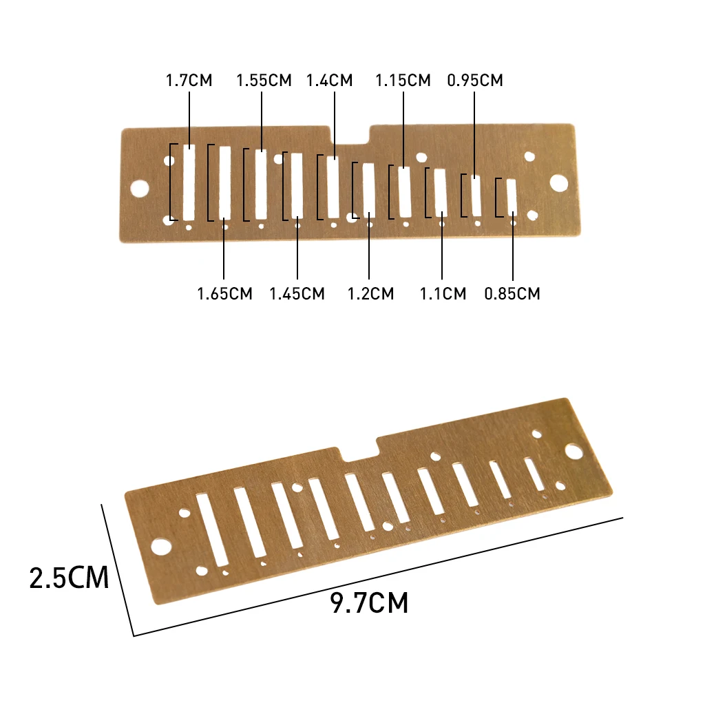 NAOMI 2PCS Harmonica Reed Plates 10 Reeds Brass Cover Plates For Swan QiMei Suzuki C Tone With Screws