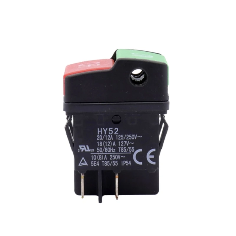 Upgraded HY52 Button Waterproof & Dustproof Plastic Switches Compact Button Switches Durable for 125/250V Electric Tools KXRE