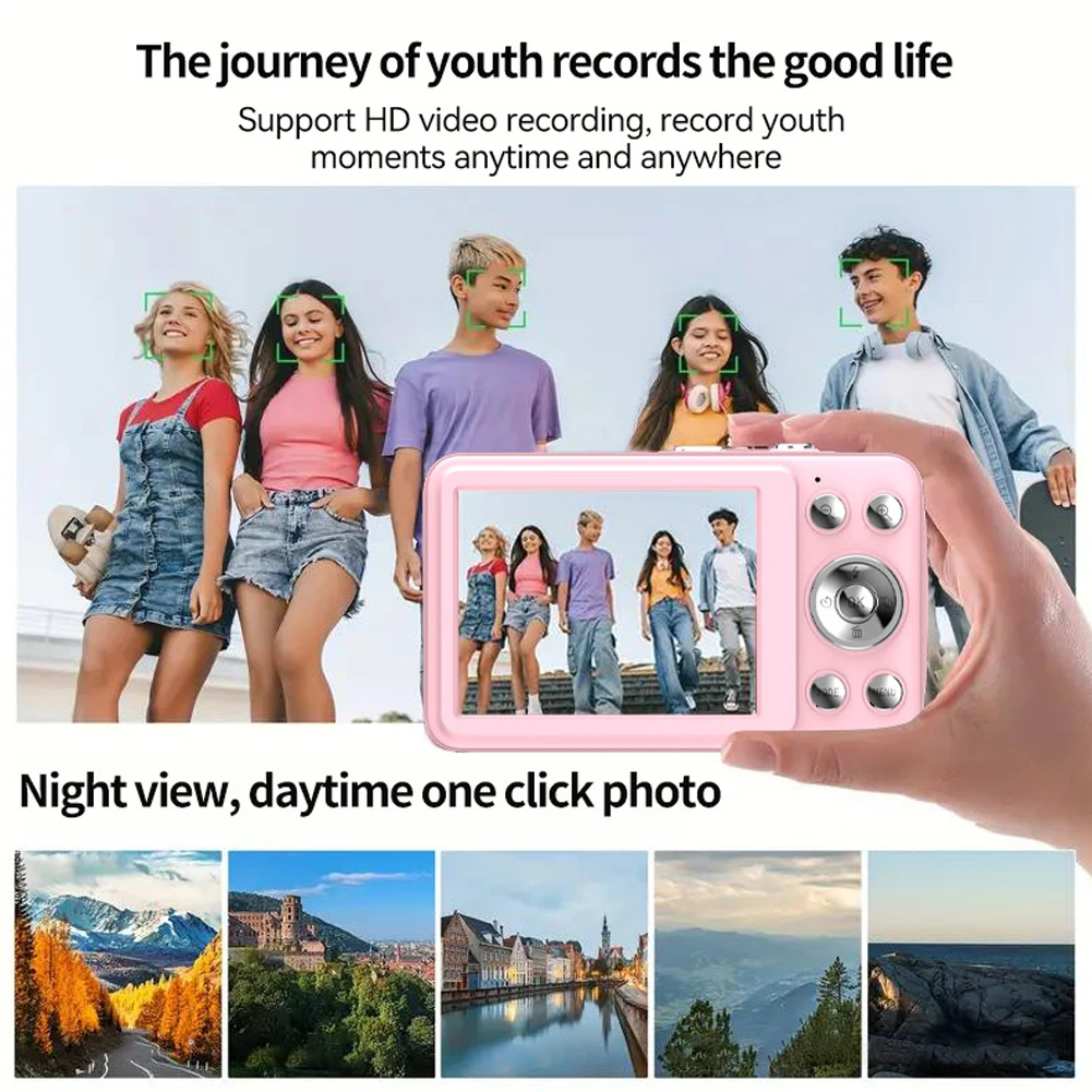 Mini Digital Photo Camera 2.8Inch HD Screen Kids Mini Photo Camera 32GB SD Card TYPE-C Charging Birthday Gifts for Children