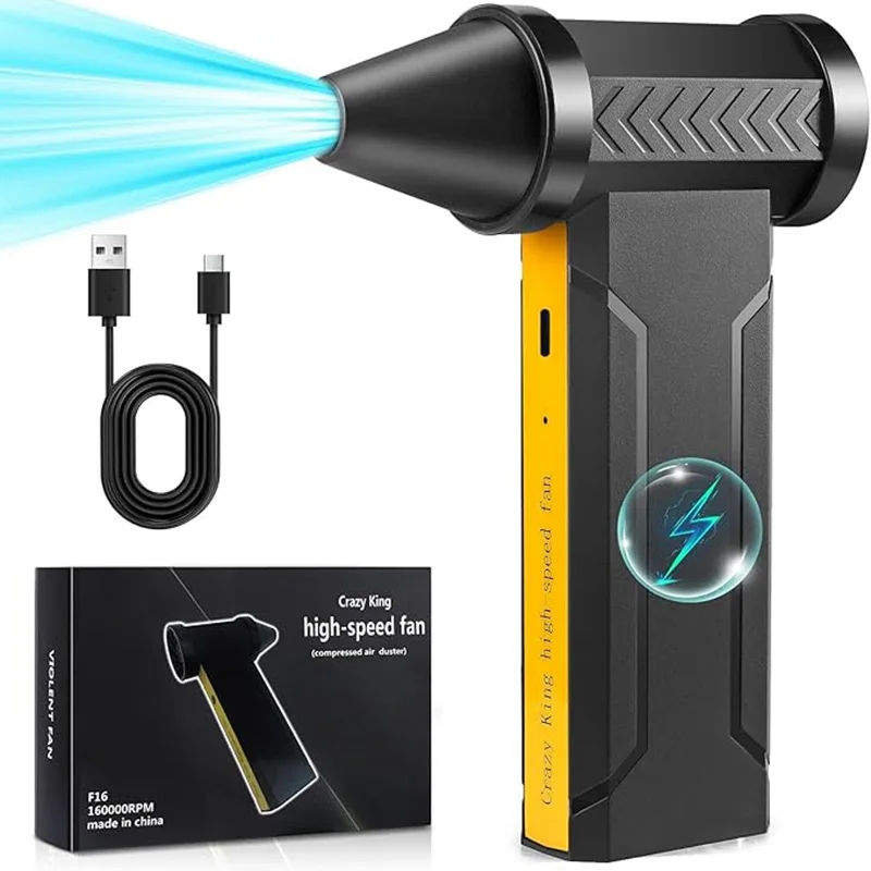 160000 RPM Electric Air Blower Turbo Jet Fan Brushless Motor High-Speed Turbo Violent Fan USB Rechargeable Powerful Dust Blower