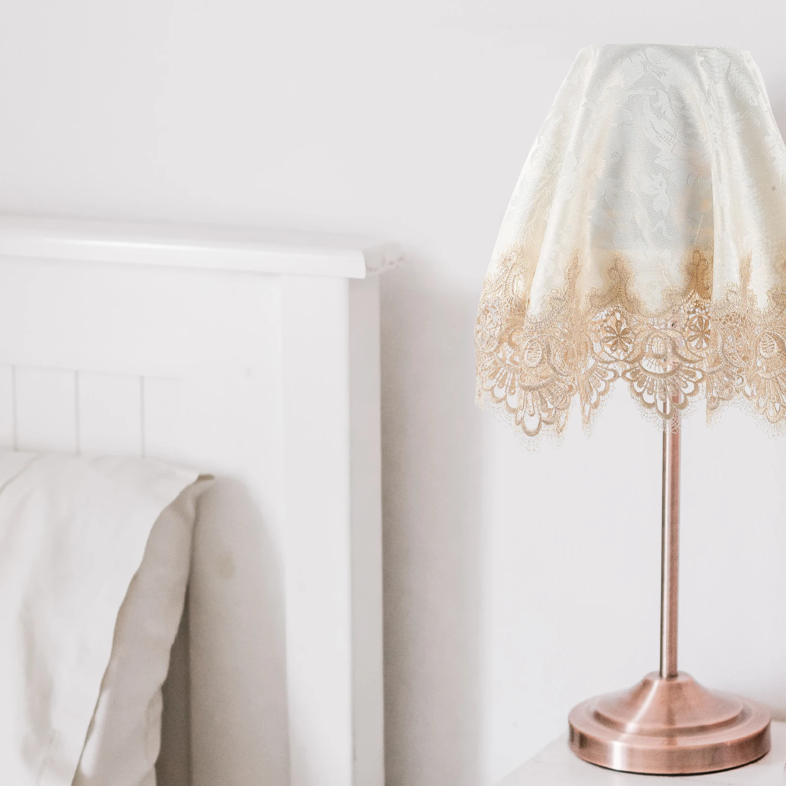 

Lace Lampshade Cover Golden Yellow 80cm Round Dust Proof Home Decor Table Lamp Protective Cover Multifunctional Cloth