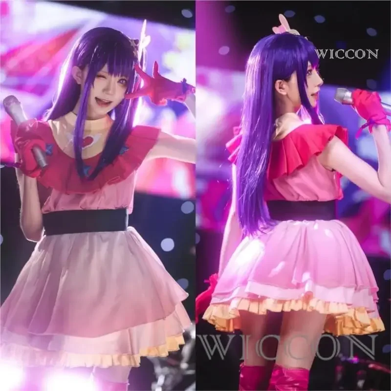 Ai Hoshino Cosplay Anime Kostüm OSHI NO KO Kleid Lolita Rock Uniform Halloween Party Kleidung Für Mädchen Frauen Kinder