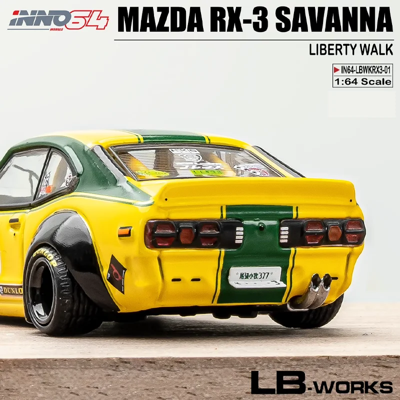 Inno 1/64 Mazda Rx3 Savanne Liberty Walk Legering Motorvoertuig Diecast Metalen Model Geschenken