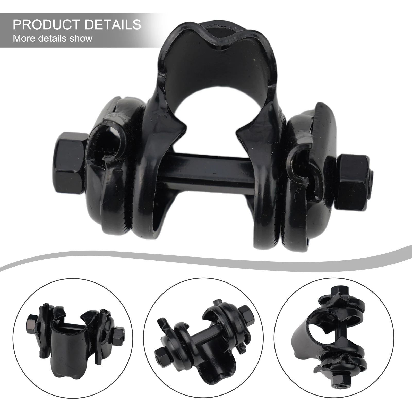 

Bike Outdoor Saddle Fixed Clip Seatpost Adapter Bicycle Saddle Clamp Black Carbon Steel Concave-convex