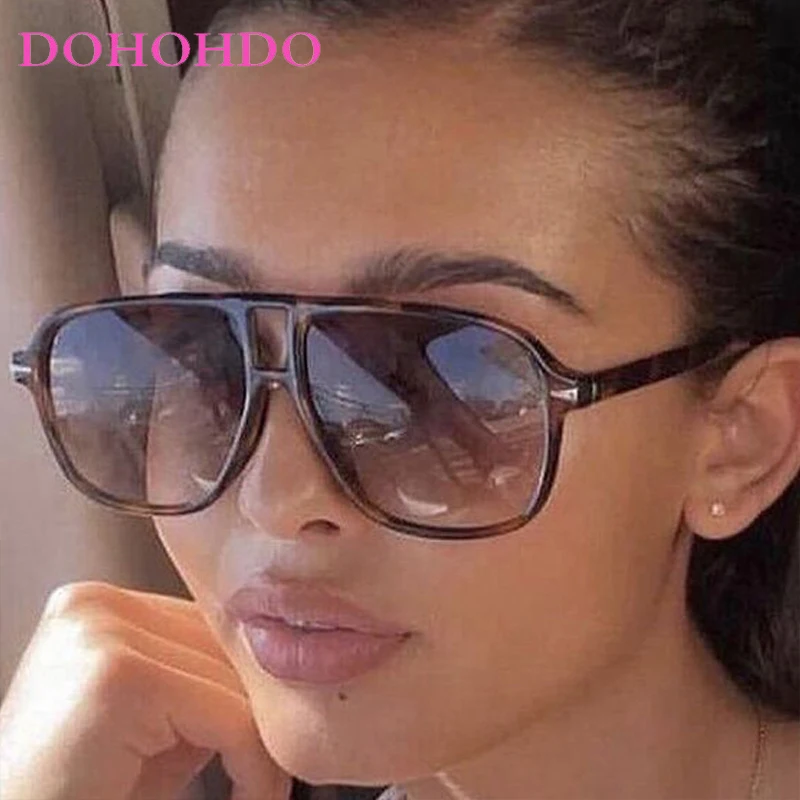 

Classic Oversized Square Pilot Twin Bridge Women Sunglasses Brand Designer Men Sun Glasses Outdoor Driving Sports Eyewear UV400