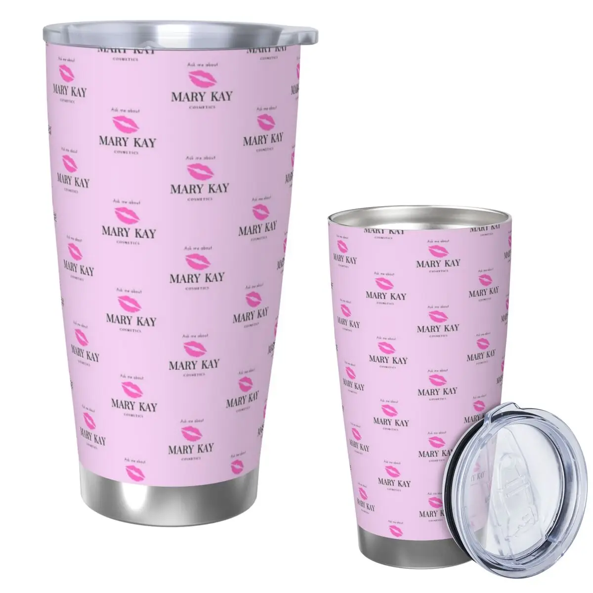 Pergunte-me sobre mary kay cosméticos copo de aço inoxidável caneca isolada a vácuo garrafa térmica fria palha com tampa 20oz