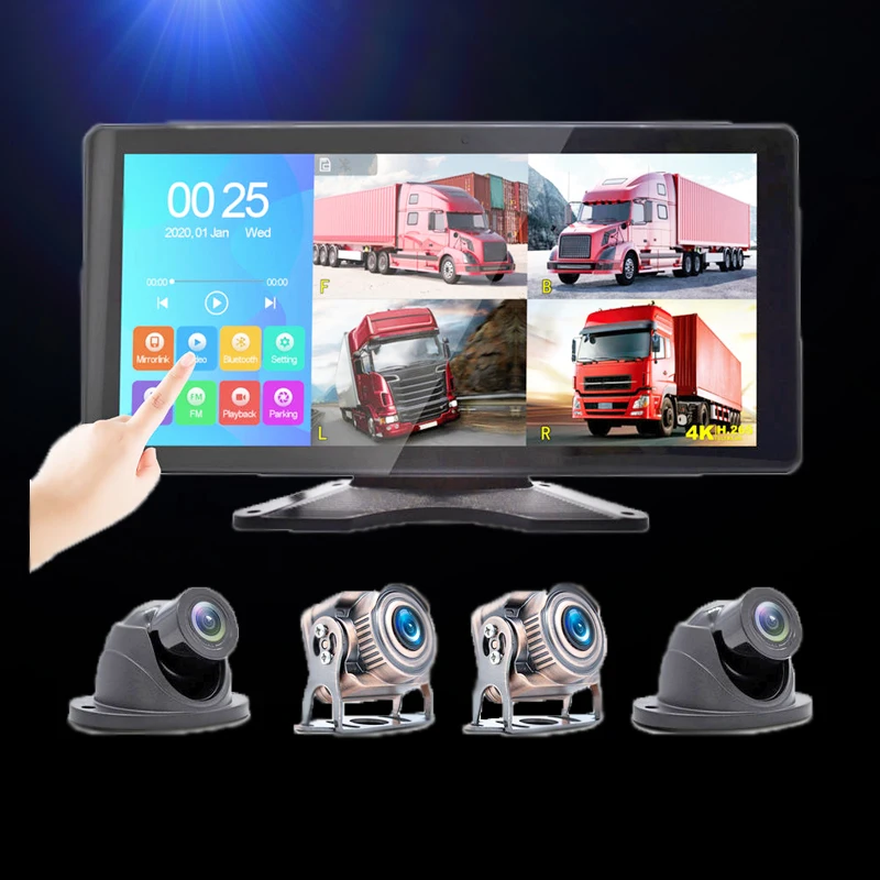 Digital Vehicle Driving Recorder Truck 4G Remote WiFi Networking Four-Way Panoramic Monitoring Black Box Camera