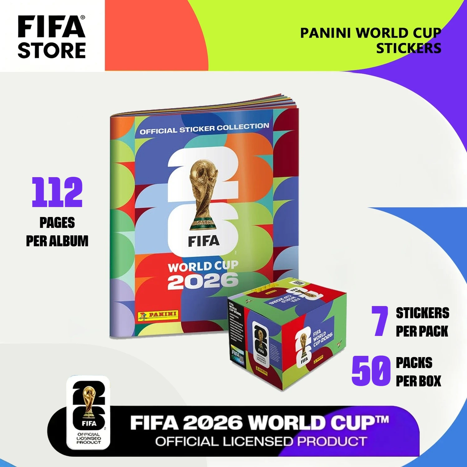 Colección de Pegatinas Oficiales de la Copa Mundial FIFA Panini 2026, Pegatinas de Estrellas del Fútbol, Álbumes de Tarjetas, Paquetes de 10/20/30/50 Unidades