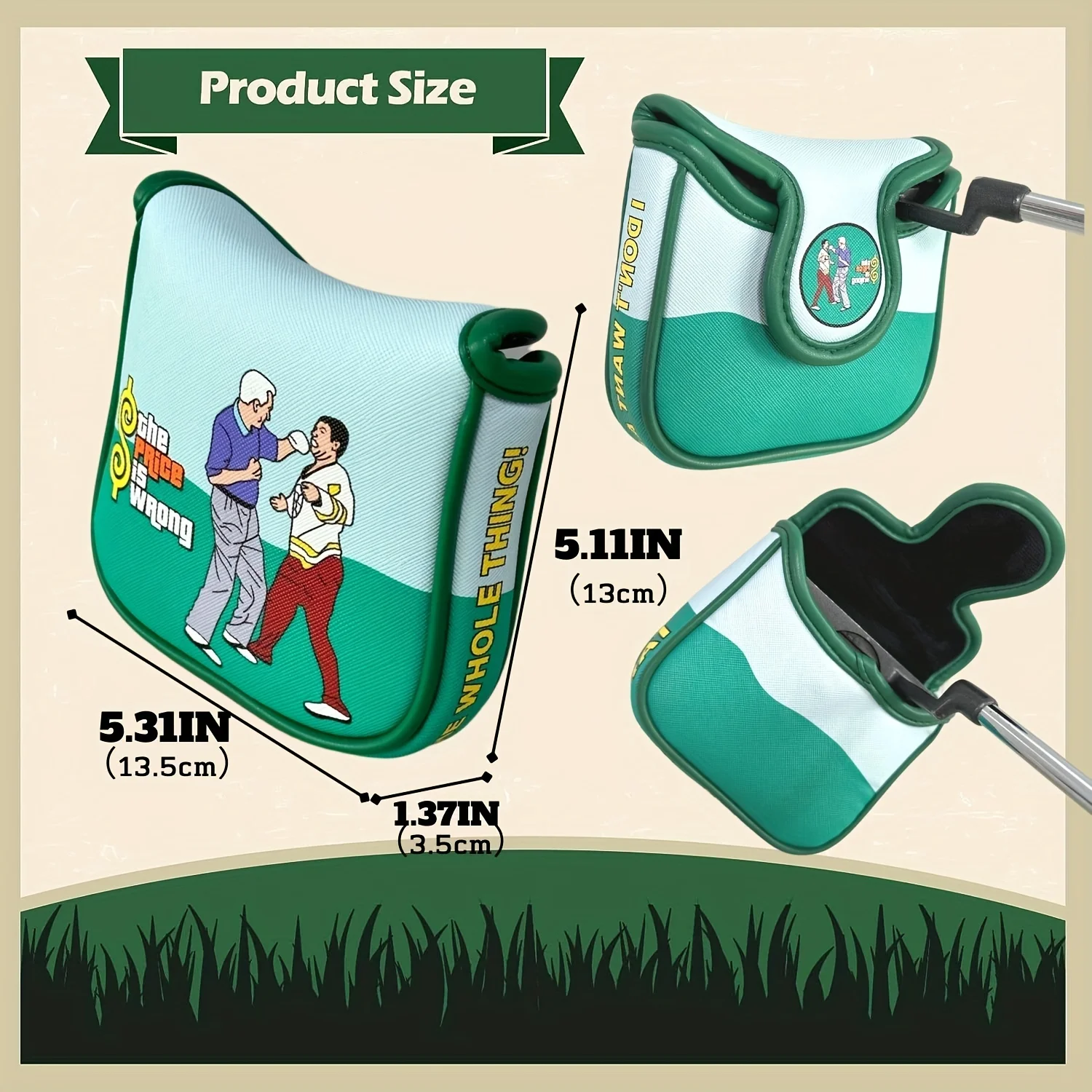 Funny PU Leather Golf Putter Cover - Premium Golf Club Protector Essential Golf Accessories for Men&Women with Premium Club