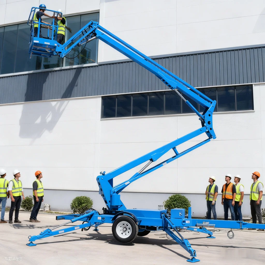 Hot Sale Electric Powered Trailer Cherry Picker Towable Boom Lift Telescoping Lift For Sales