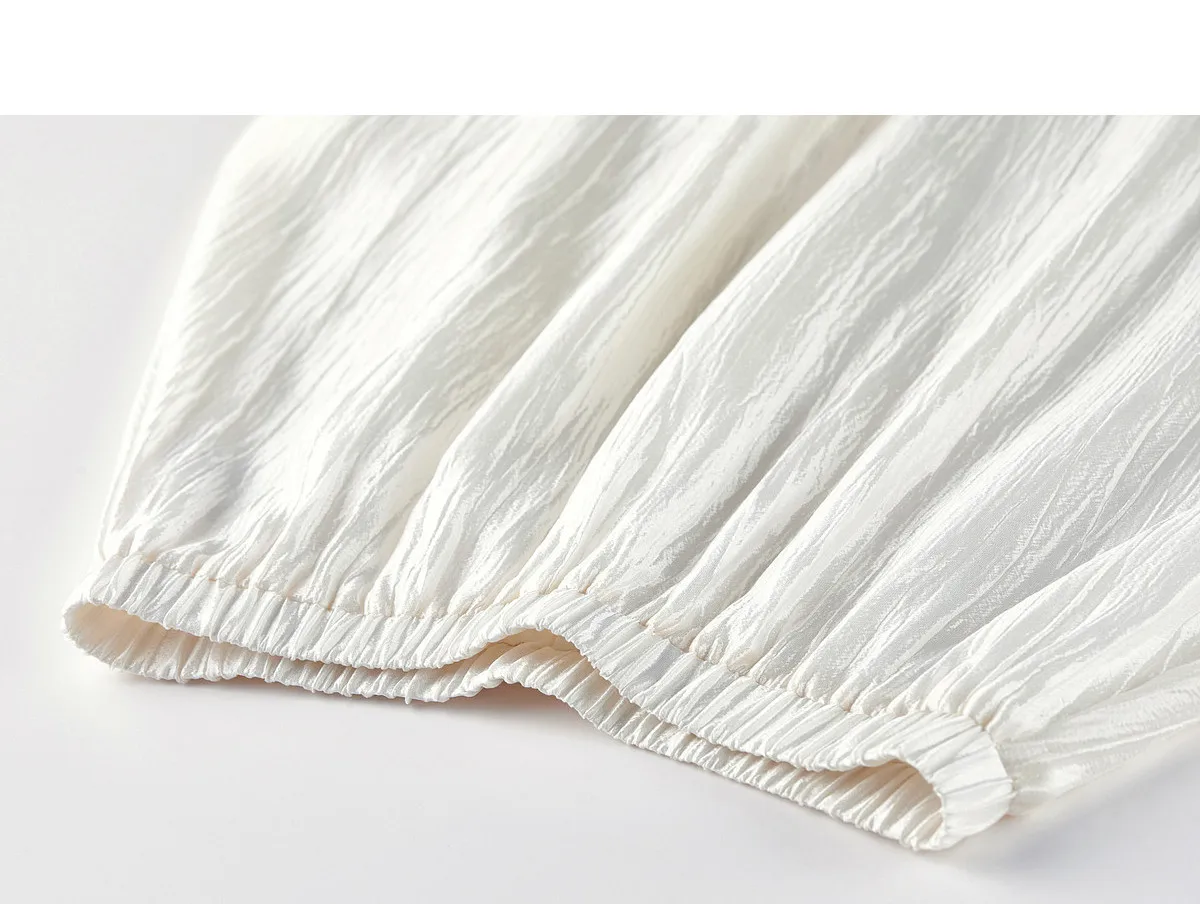 SENTUBILA Eleganter Satin-Plissee-Midirock für Damen, Sommer 2026, elastische Taille, glänzende Textur, fließender Rock für den Alltag 162QG6653 – Detail 38