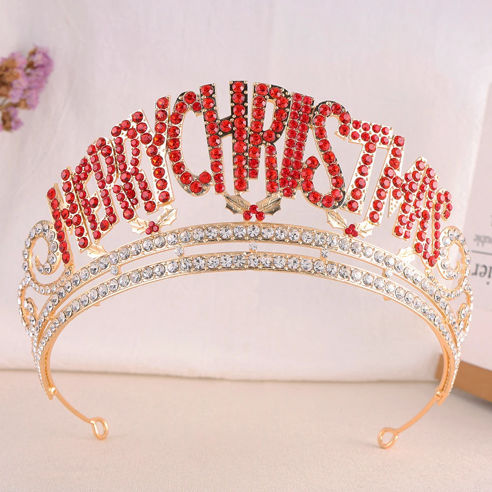 

Christmas Party Crown Crystal Crown Metal Alloy Bridal Wedding Tiara For Party Jewelry Hair Accessories High Quality