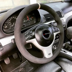 Alcantara Wrap Steering Wheel for BMW M Sport E46 330i 330Ci E39 540i 525i 530i M3 M5 E46 2000-2006 Funda Volante Hand-sewing
