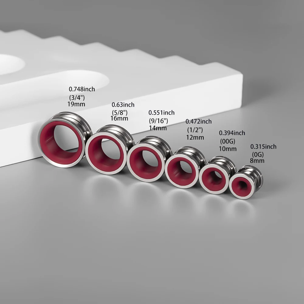 Stainless Steel Ear Tunnels, 2PCS Set