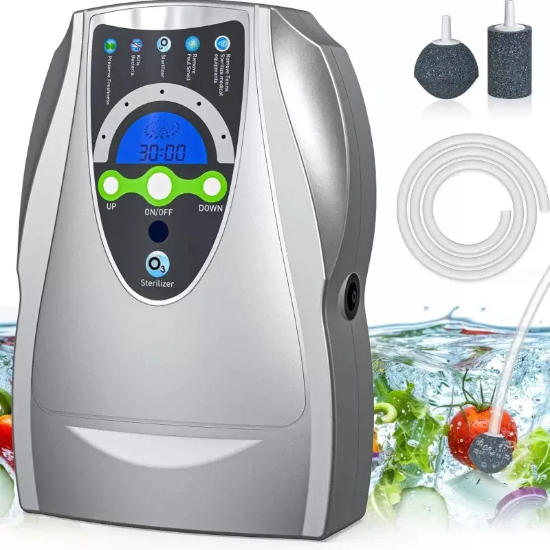 Generador de ozono de 500 mg/h, purificador de agua para el hogar, alimentos, verduras, carne, purificador fresco, ionizador con pantalla de sincronización Digital