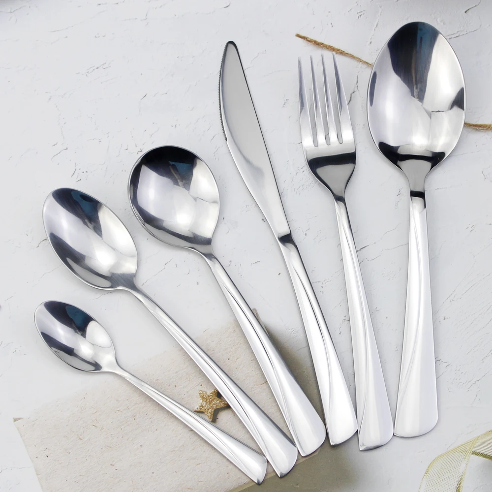 LUCF Classic Cutlery Sets Stainless Steel Mirror Polish Elegant Traditional Silverware Table Utensils For Kitchen Dishwasher