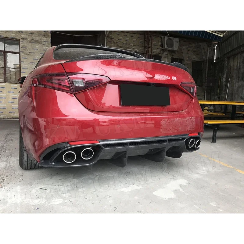 

Carbon Fiber Rear Bumper Diffuser Lip Spoiler Alfa Romeo Giulia Standard/ Sport Car Decoration Body Kit 2017 +