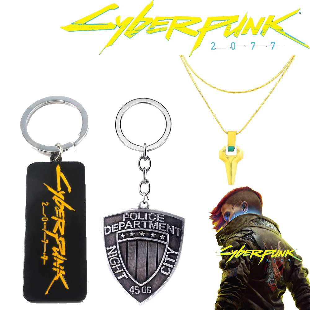 Anime Cyberpunk Edgerunners David Martinez Keychain Pendant Chain Cosplay Double Layer Golden Chain Cross Women Men Jewelries