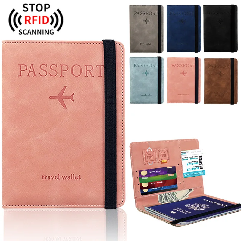 

Женские и мужские винтажные обложки для паспорта с RFID-защитой, многофункциональный чехол для удостоверений личности и банковских карт, кошелек из искусственной кожи, аксессуары для путешествий