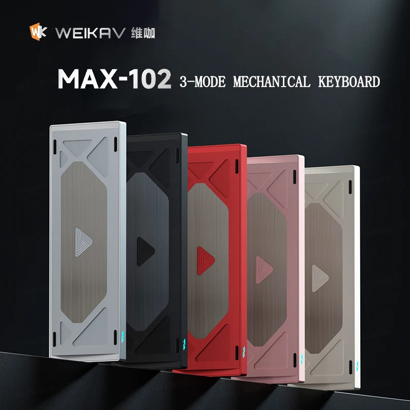 

WEIKEV MAX-102 трехрежимная алюминиевая кусковая механическая клавиатура дальнего действия с сенсорными бусинами, быстросъемная клавиатура для киберспорта, подарки мальчику 2025