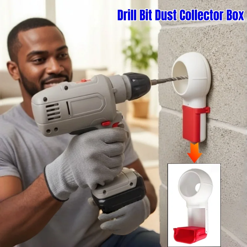 Efficient Drill Bit Dust Collector Rotating Nozzle Drill Bit Dust Box Drilling Debris Dustproof Ash Bowl Power Tool Accessories