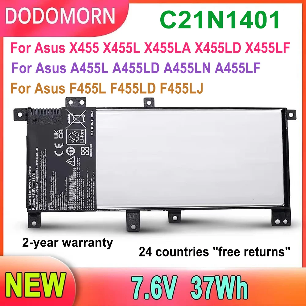 DODOMORN C21N1401 High Quality Laptop Battery For ASUS X455 X455L X455LA W419 A455L A455LD A455LN F455L R455LD X454W Y483LD