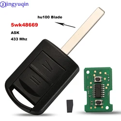 Jingyuqin 2BT Chiave A Distanza per 5WK48668 per AGILA MERIVA ASTRA CORSA C COMBO VAN TIGRA VECTRA ASK 433.9MHz con Chip ID40 per Opel