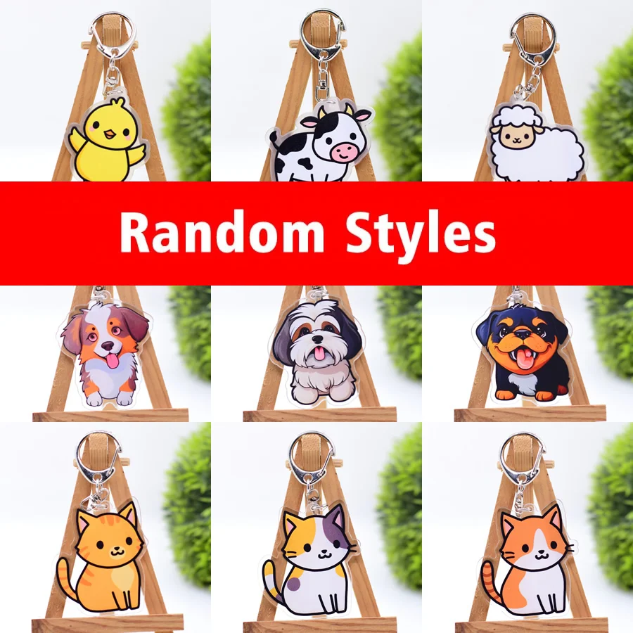 100pcs/Lot Hundreds of Styles Acrylic Keychain Customized Key Chain Anime Keyring Chibi Pendant Accessories