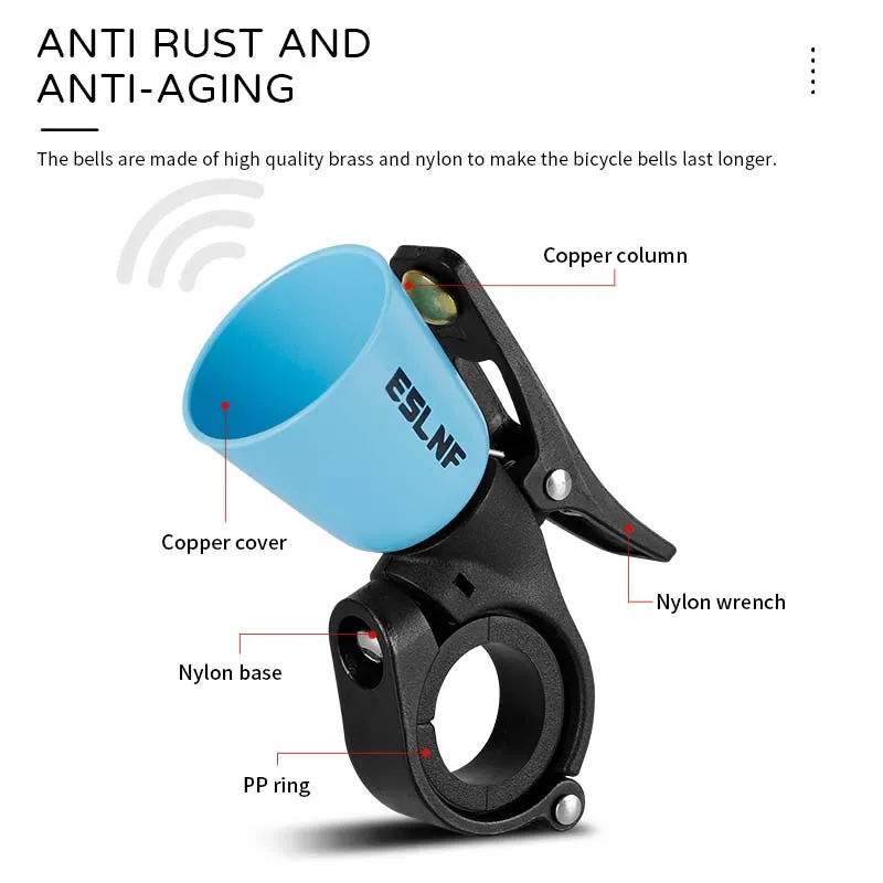 ESLNF-timbre de ciclismo Mini timbre de bicicleta de latón Retro para bicicletas de carretera, bicicletas de montaña, Scooters para niños, bocina, timbre de bicicleta