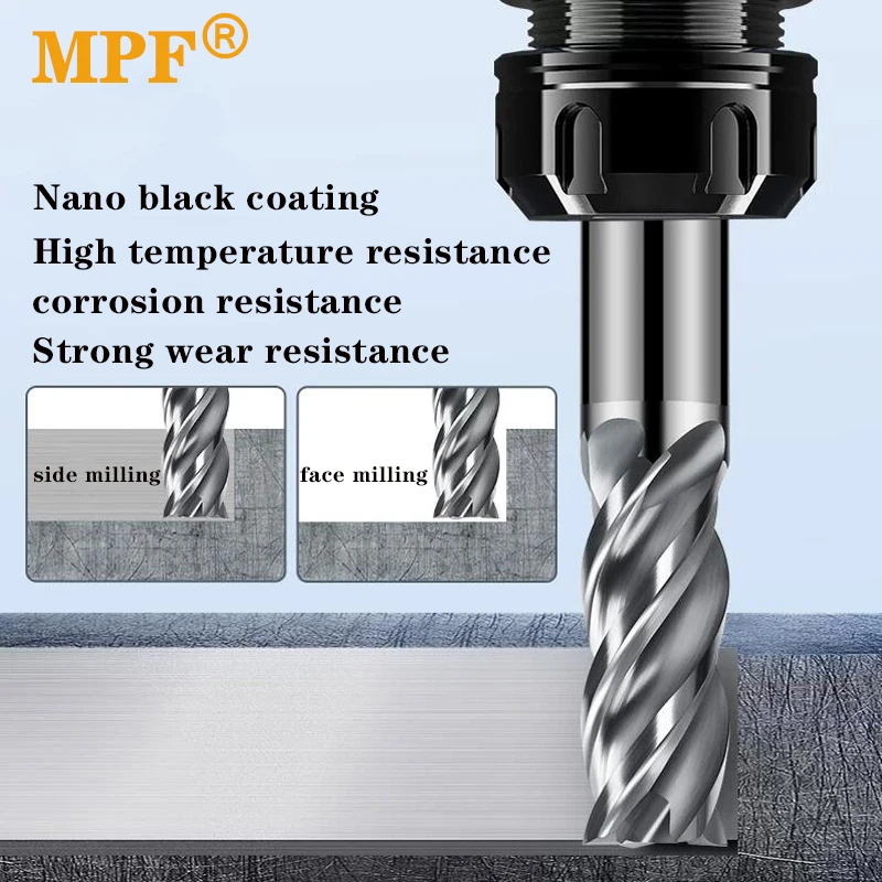 HRC55 4Flute Tungst…