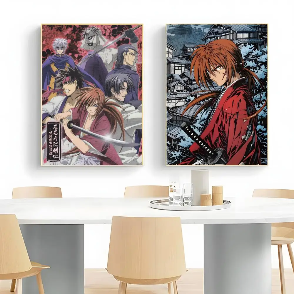 Stylish Samurai Anime R-Rurouni Kenshin Poster Wall Art Print Decorative Mural Home Decor Gift Unframed