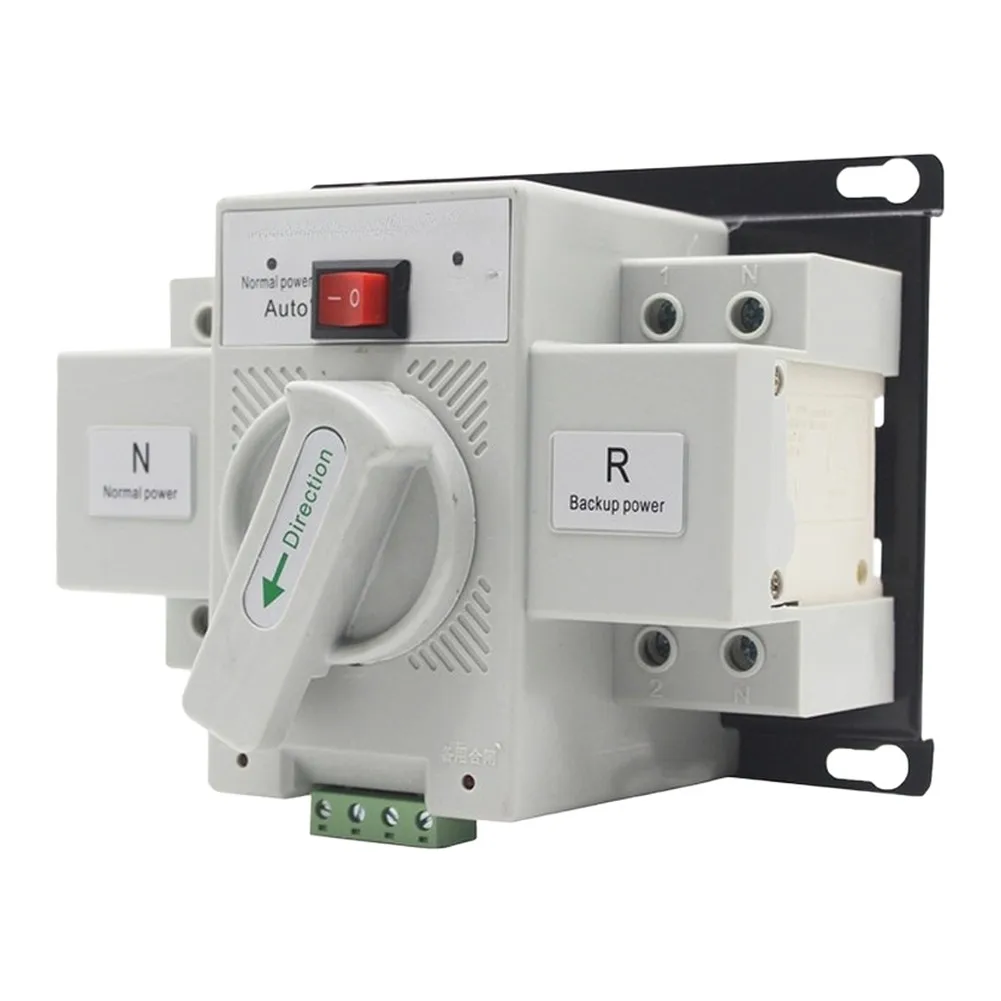 Dual Power Automatic Transfer Switch 2P 63A 220V for For mini Circuit Breaker Use Compact Design Rated 50V to 440V Voltage Range