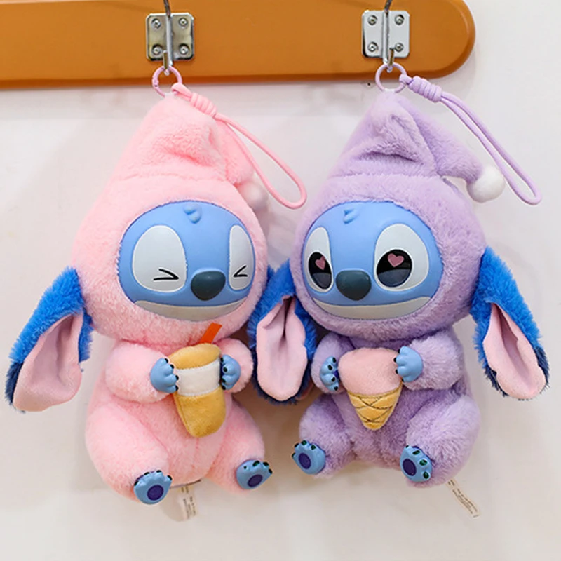 25 cm Disney Lilo e Stitch Peluche Cartoon Anime Farcito Kawaii Stich Portachiavi Ciondolo Bambola Peluche Bambini Compleanno Regali di Natale