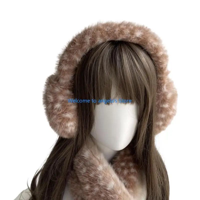 X4YC دافئ الرنة موضوع عيد الميلاد هيرباند وشاح غطاء للأذنين أكمام الساق معدات الشتاء لجمع الأسرة النشاط خلع الملابس