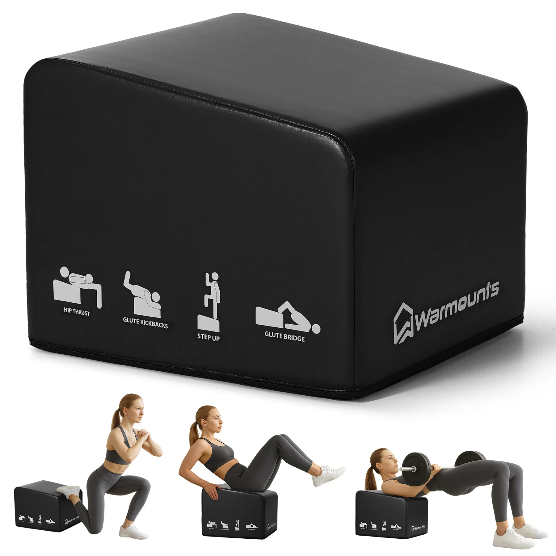 

Warmounts Hip Thrust Box Multi-functional Gym Training Equipment Leg Press Core Workout Fitness Exercise Home Gym Squat Machine.