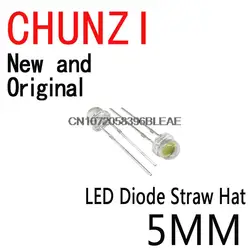 Diode électroluminescente LED transparente, chapeau de paille, blanc, rouge, vert, bleu, jaune, violet, nouveau, original, 5mm, 100 pièces