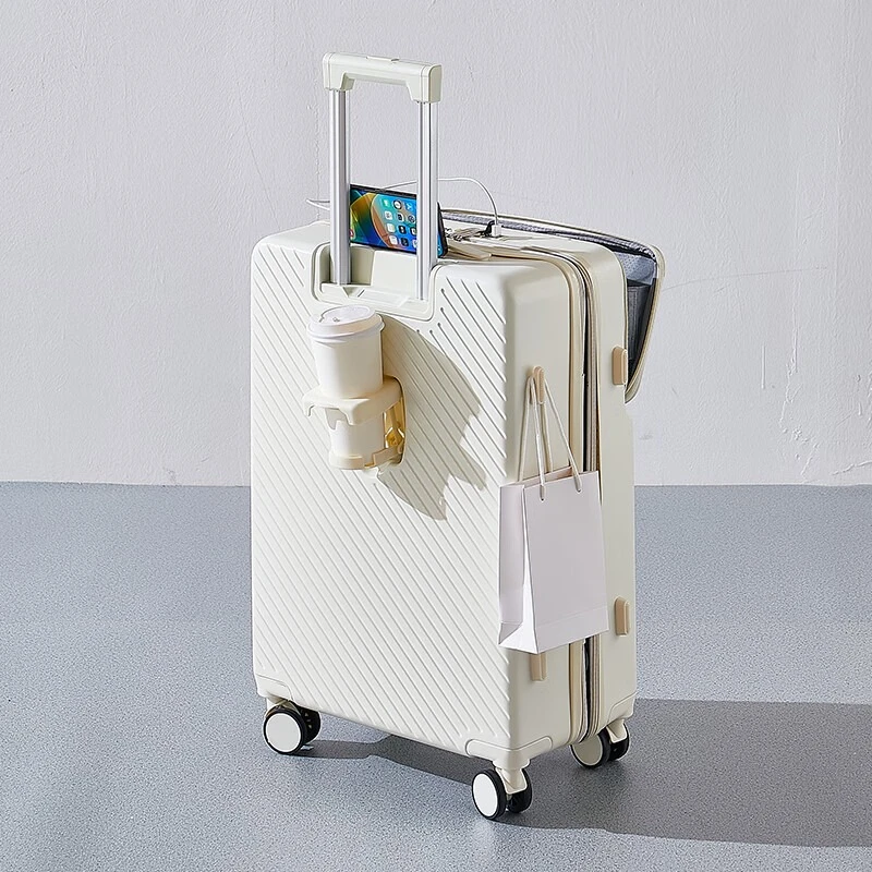 Expandable Waterproof PC Hardshell Suitcase 20 Inch Front Opening Spinner Luggage TSA Lock Lightweight Student Travel Suitcase