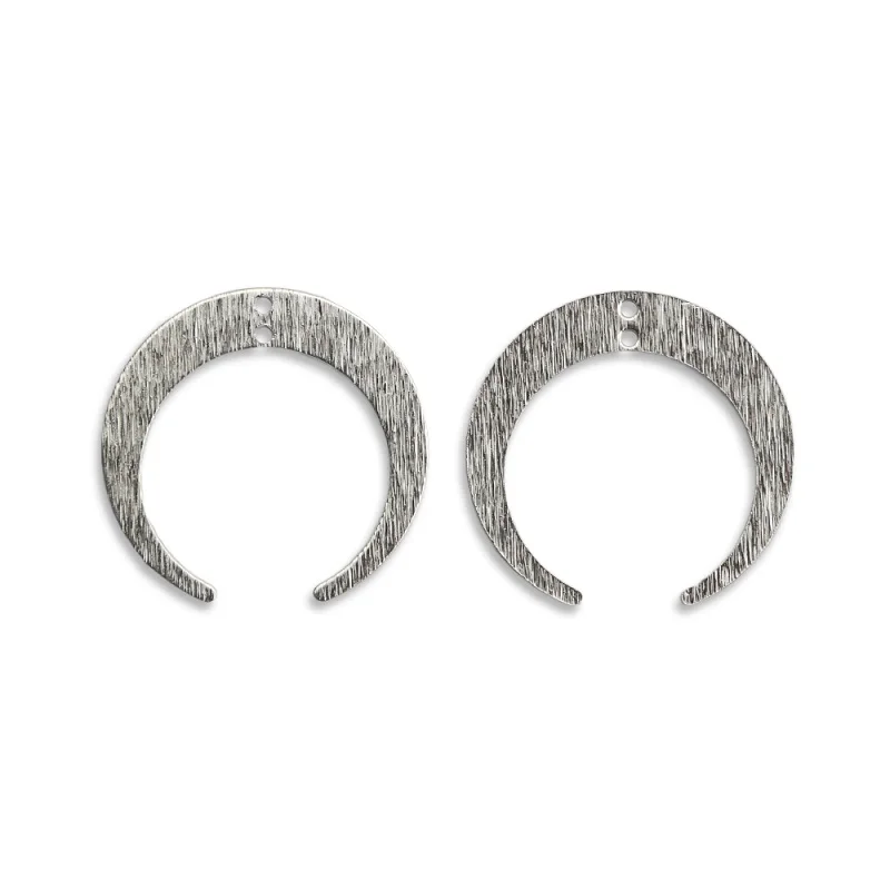 10pcs Textured Brass Silver Plated Crescent Moon Celestial Charms For DIY Handmade Earring Necklace Witchy Occult Jewelry Making