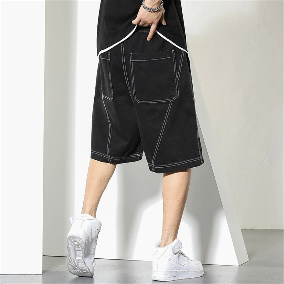 Schwarze Jeans shorts Herren Jeans plus Größe 6xl Mode lässig Sommers horts männlich große Größe 6xl