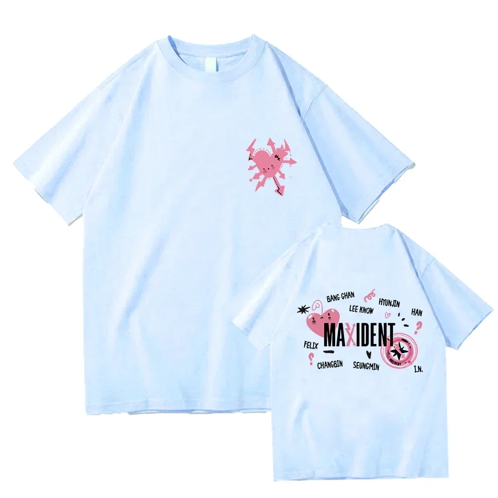 Hot Stray Kids Maxident T-Shirt Women Men Summer Casual Kpop Short Sleeve T-Shirt