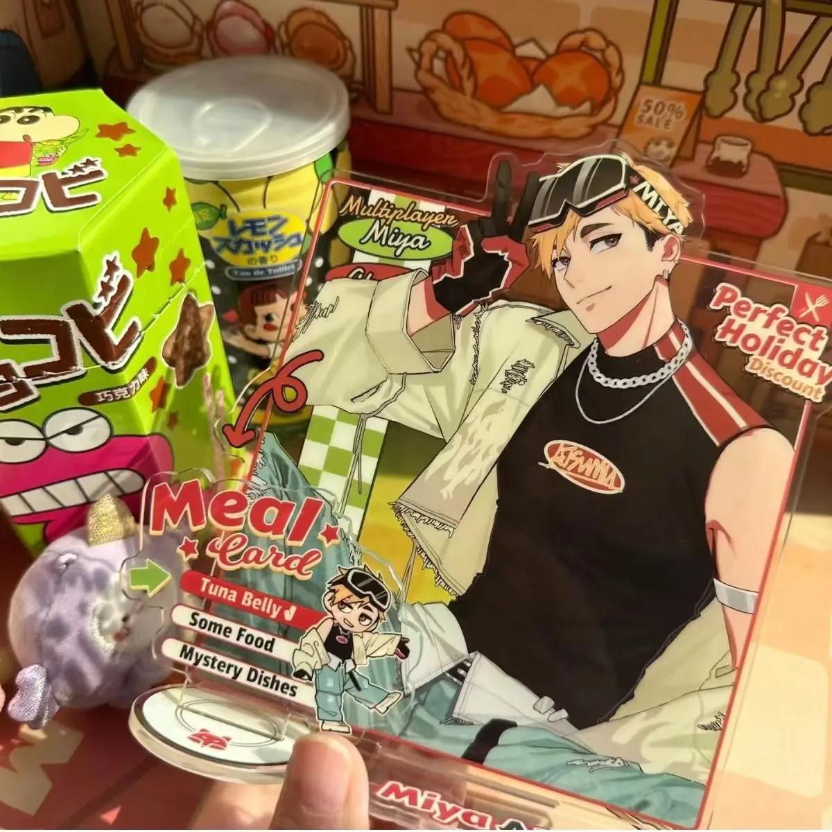 Haikyuu-soporte acrílico de la serie navideña, figura de Kenma Kozume, Miya Atsumu Standee, colección de productos de Anime, decoración de escritorio