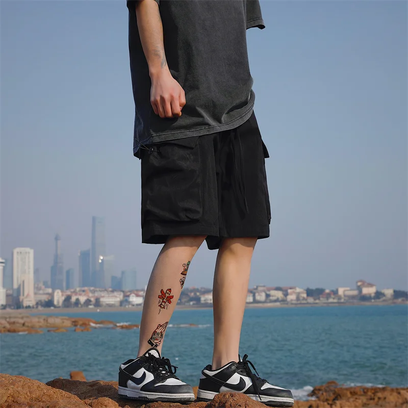 American Vintage Summer Tactical Cargo Shorts Men Loose Fit Plus Size 2026 New Casual Trendy