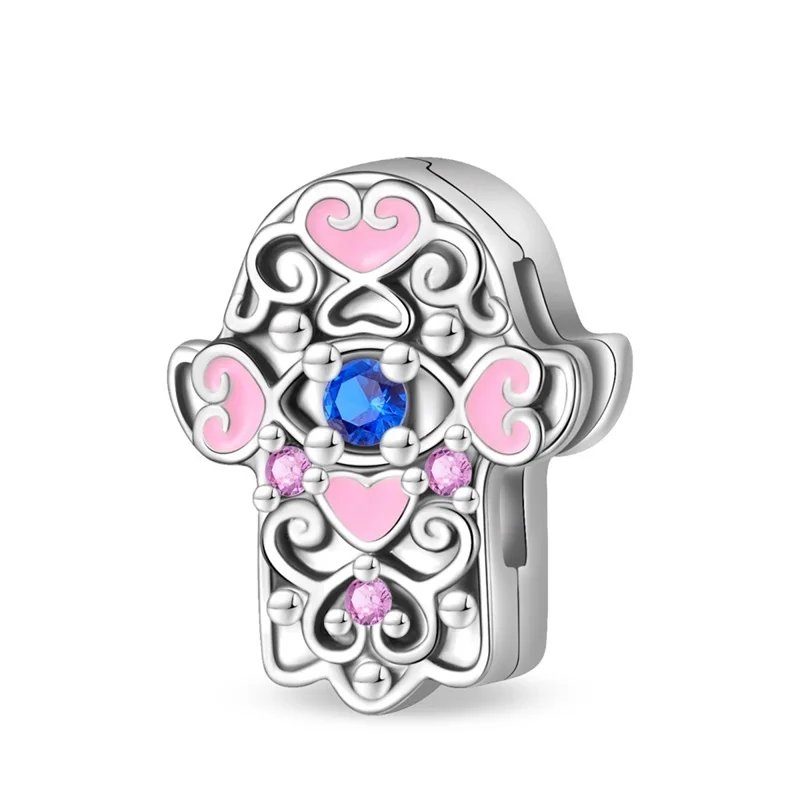 925 Sterling Silver Protective Hand Charms Bead Fit 3mm Original Bracelet DIY Women Exquisite Birthday Anniversary Jewelry Gifts